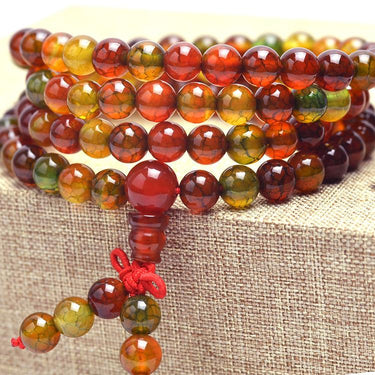 108 Natural Peacock Dragon Agate Mala Beads Bracelet-Your Soul Place